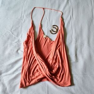 Silence + Noise Deep Cut Cowl Neck Top